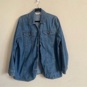Mainstreet Blues stretch Blue Denim Jacket size 18W cotton lightweight timeless